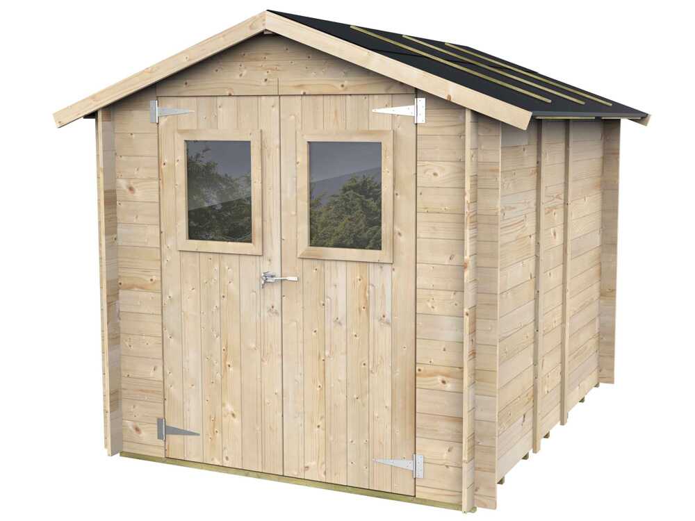 alce hobby 198x248 abri de jardin en bois avec fenêtres et porte à double battant 198x248x215 cm Alce Hobby 198x248 - Abri de jardin en bois - Avec fenêtres et porte à double battant - 198x248x215 cm