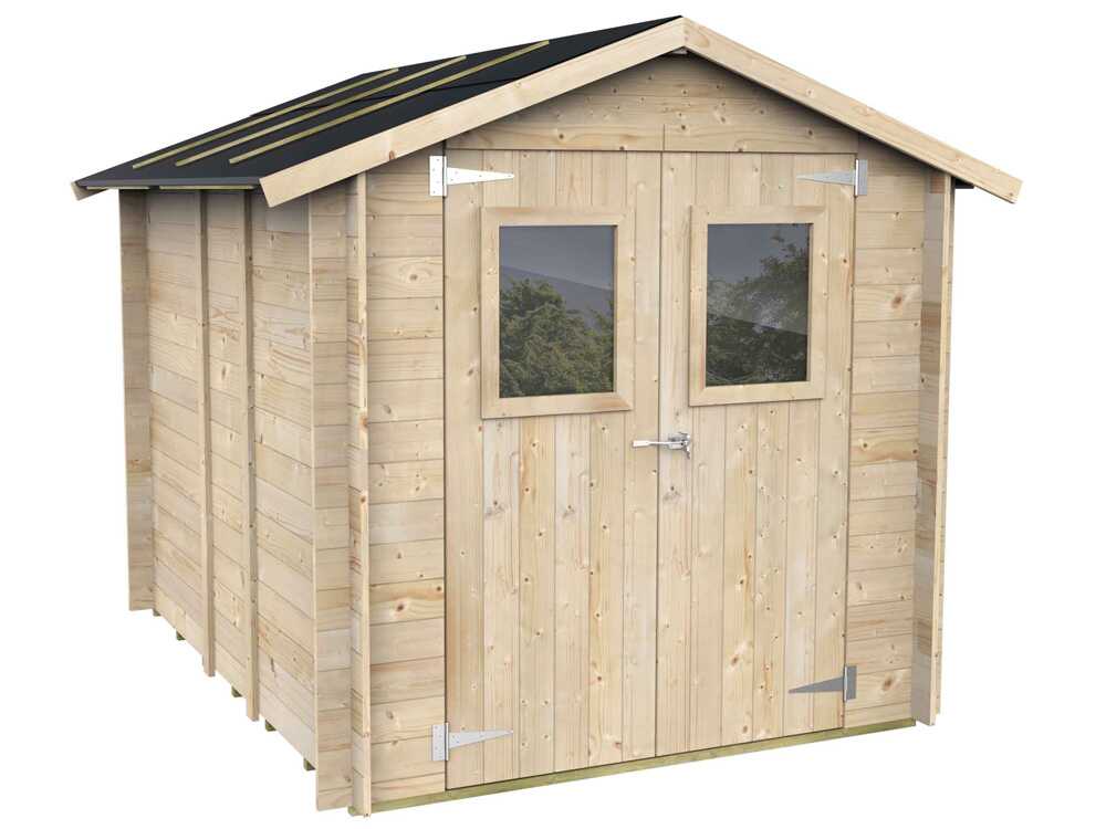 alce hobby 198x248 abri de jardin en bois avec fenêtres et porte à double battant 198x248x215 cm Alce Hobby 198x248 - Abri de jardin en bois - Avec fenêtres et porte à double battant - 198x248x215 cm