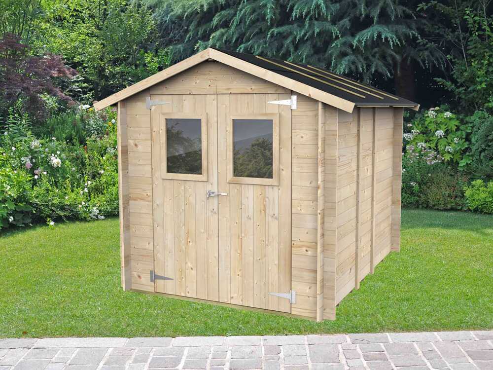 alce hobby 198x248 abri de jardin en bois avec fenêtres et porte à double battant 198x248x215 cm Alce Hobby 198x248 - Abri de jardin en bois - Avec fenêtres et porte à double battant - 198x248x215 cm