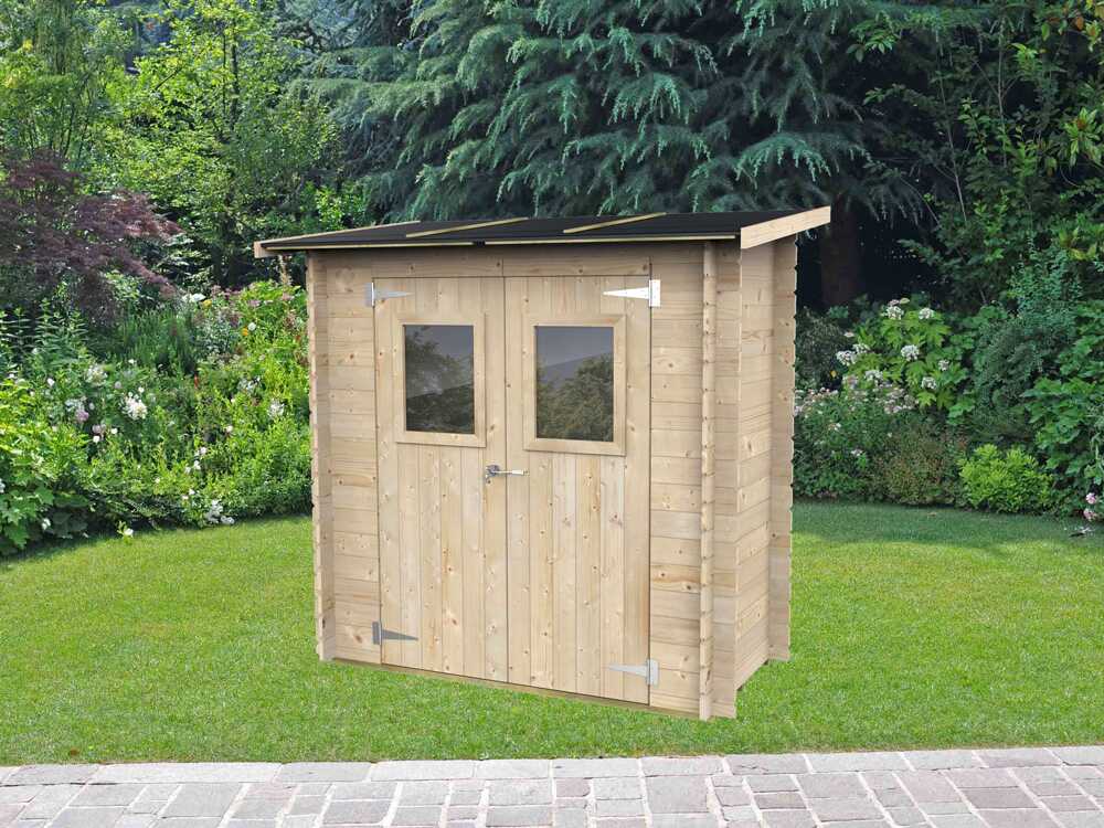 alce hobby 198x98 abri de jardin en bois avec fenêtres à l'avant 198x98x197 cm Alce Hobby 198x98 - Abri de jardin en bois - Avec fenêtres à l'avant - 198x98x197 cm