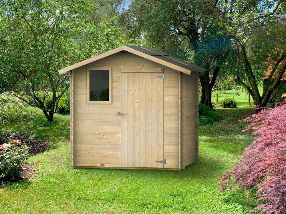 alce livia 198x130 abri de jardin en bois avec fenêtre frontale 198x130x205 cm Alce Livia 198x130 - Abri de jardin en bois - Avec fenêtre frontale - 198x130x205 cm