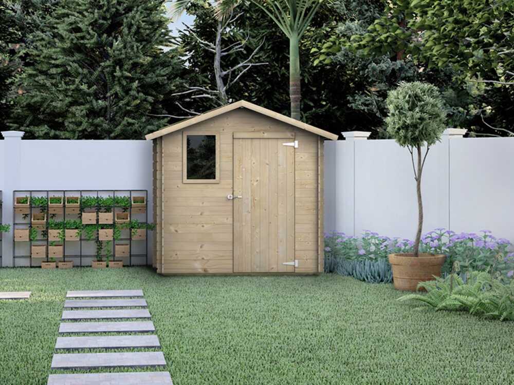 alce livia 198x130 abri de jardin en bois avec fenêtre frontale 198x130x205 cm Alce Livia 198x130 - Abri de jardin en bois - Avec fenêtre frontale - 198x130x205 cm