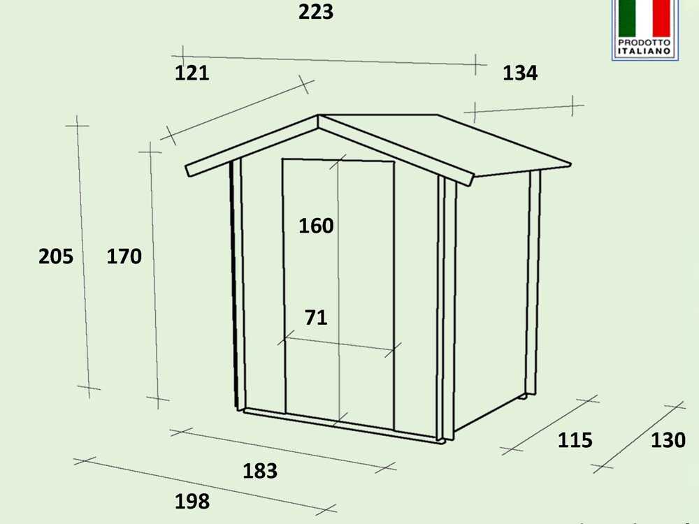 alce livia 198x130 mélèze abri de jardin en bois avec fenêtre frontale 198x130x205 cm Alce Livia 198x130 mélèze - Abri de jardin en bois - Avec fenêtre frontale - 198x130x205 cm