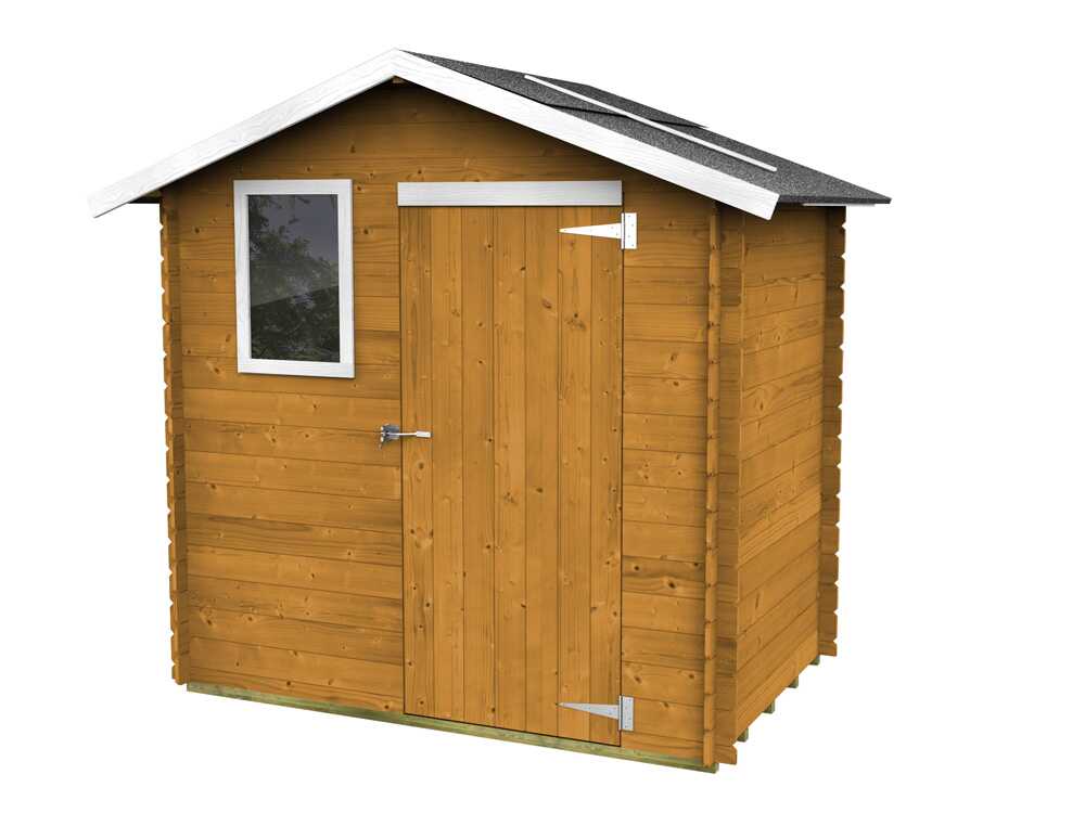 alce livia 198x130 mélèze abri de jardin en bois avec fenêtre frontale 198x130x205 cm Alce Livia 198x130 mélèze - Abri de jardin en bois - Avec fenêtre frontale - 198x130x205 cm