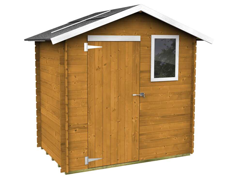 alce livia 198x130 mélèze abri de jardin en bois avec fenêtre frontale 198x130x205 cm Alce Livia 198x130 mélèze - Abri de jardin en bois - Avec fenêtre frontale - 198x130x205 cm