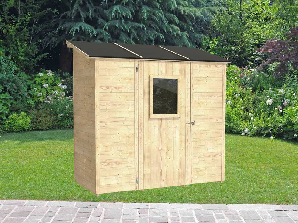 alce vaniglia 207x102 abri de jardin en bois avec fenêtre frontale 207x102x222 cm Alce Vaniglia 207x102 - Abri de jardin en bois - Avec fenêtre frontale - 207x102x222 cm