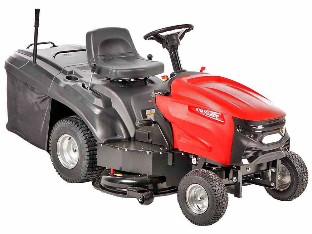 geotech rtm 170 960 c tracteur tondeuse boîte mécanique bac de ramassage GeoTech RTM 170-960 C - Tracteur tondeuse - Boîte mécanique - Bac de ramassage