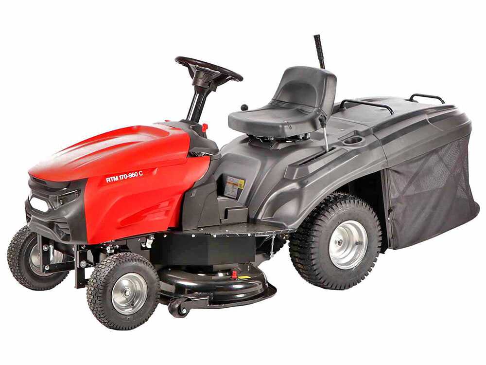 geotech rtm 170 960 c tracteur tondeuse boîte mécanique bac de ramassage GeoTech RTM 170-960 C - Tracteur tondeuse - Boîte mécanique - Bac de ramassage
