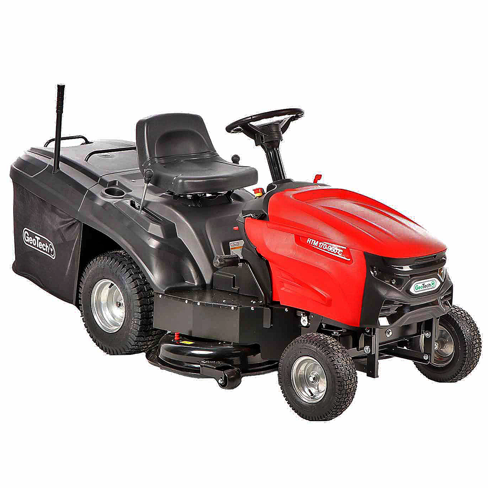 geotech rtm 170 960 c tracteur tondeuse boîte mécanique bac de ramassage GeoTech RTM 170-960 C - Tracteur tondeuse - Boîte mécanique - Bac de ramassage