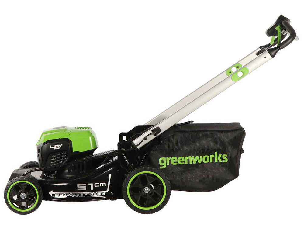 greenworks gd48lm51spiik5 tondeuse à gazon automotrice à batterie 48v/5ah coupe 51 cm Greenworks GD48LM51SPIIK5 - Tondeuse à gazon automotrice à batterie - 48V/5Ah - Coupe 51 cm